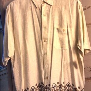 Puritan Cream Button Down Shirt with Pattern